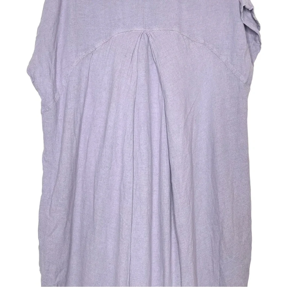 Black Crane Lavender Linen Blend Pleated Cocoon Midi Dress - Small - Picture 11 of 12